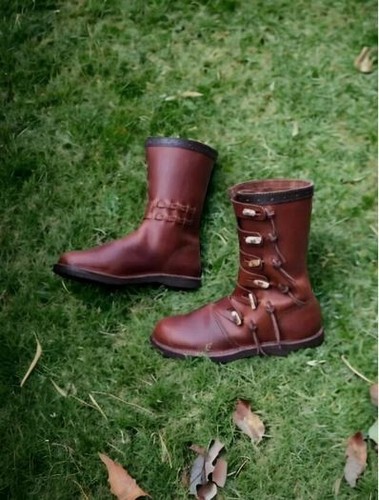 Wikinger leder stiefel replik - leder,