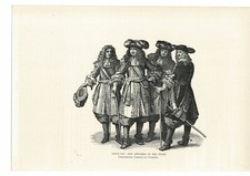 Ludwig XIV., Offiziere und Stab, französisches Königtum, Buchillustration (Druck), 1903