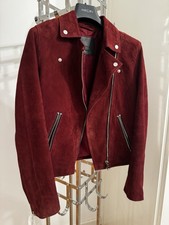 Damen Wildleder-Bikerjacke Gr40 All Saints weinrot ungetragen, neu