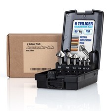 Kegelsenker-Satz 6,3-20,5mm 6-tlg, Kegelsenker 90° HSS Stahl Senker u. Entgrater
