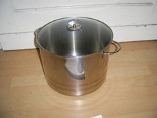 Großer Kochtopf mit Deckel Glasdeckel Dampfloch Metallgriffe