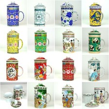 Tee Tassen mit Sieb und Deckel chinesisch Keramik B Waren Becher