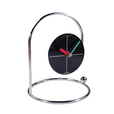 80er Jahre Memphis Style Tisch Uhr Chrom Bogen Young Town Quartz Vintage