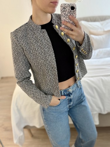 Bouclé blazer jacke - m, shein