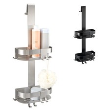 eluno Duschablage für die Glasduschwand, Duschkorb mit 6 Haken aus Edelstahl