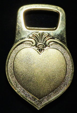 Flaschenöffner, Kapselheber, Goldfarbig, Herzform, Schwer und Massiv -VINTAGE-