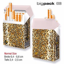 Zigarettenschachtel Hülle für breite XL-Schachteln indo slipp LEO Leopardenfell