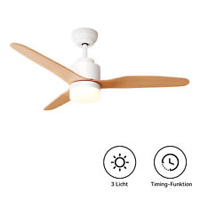 Deckenventilator LED Licht mit Beleuchtung Lampe Fernbedienung Fan Timer Weiß