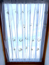 Spanngardine Dachfenster B 120cm x H 105cm Gardine Weiß , Grün Scheibengardinen