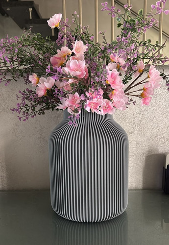 Moderne gerippte vase - gerippte,