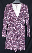Wickel-Kleid von Qiero Jako-o Gr. 38 violett mit Blumen V-Ausschnitt aus Jersey