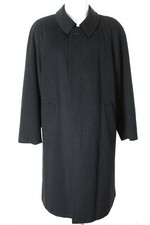 bugatti Mantel Trenchcoat mit Wolle Kaschmir Herren Gr. 26 in Shwarzgrau