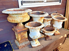 Amphoren Set, Pflanzenkübel, Blumentopf, Nostalgie, Gusseisen 8 Teile