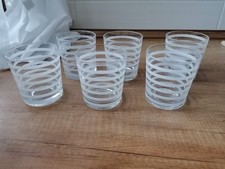6 Saft/Mehrzweckgläser mit  Milchglasstreifen H:8,5cm ø7,8cm