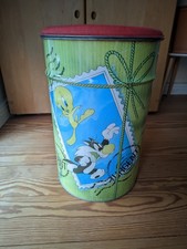 Sitztonne / Papierkorb - Looney Tunes / Tweety Silvester * Vintage / Retro *