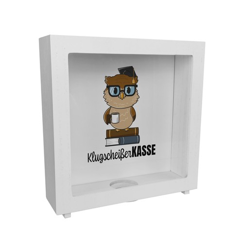 Eule rahmen spardose aus - eule,