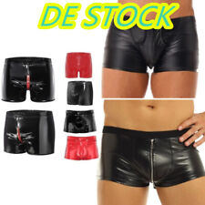 Herren-Wetlook Lackleder Boxer Slip Shorts Unterhose Dessous Reizwäsche Clubwear