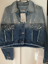 Damen Jeansjacke Kurz Blau