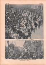 Rosenmontag in Köln - Garde Funken Artillerie - Prinzen Wagen - 1910 ~20x28cm
