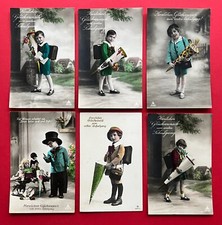 6 x Glückwunsch Foto AK Schulanfang 1932 Kinder mit Zuckertüte    ( 116813