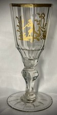 Barockes Glas Kelchglas Likörglas Likörkelch mit Goldmalerei 18Jh Schlesien