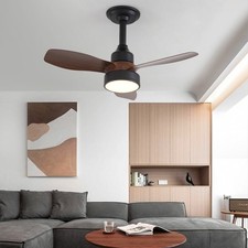 62CM Deckenventilator mit Beleuchtung 3 Farbtemper und 3 Geschwindigkeiten Timer