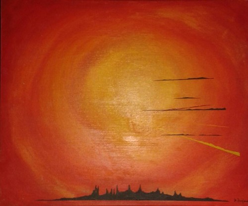 Landschaft acryl auf - -,