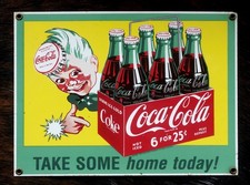 PRÄCHTIGES ALTES EMAILSCHILD COCA COLA SHABBY CHIC SEHR GUT ERHALTEN