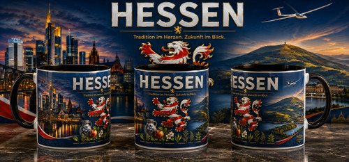 Hessen souvenir tasse schwarz - hessen,
