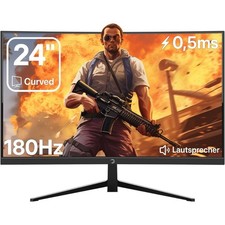 GAMEPOWER Curved Monitor 24 zoll 180Hz FullHD PC Bildschirm mit Lautsprecher T40
