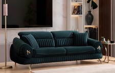 Grün dreisitzer luxus couch - grün,