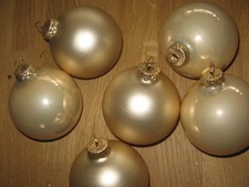 6 RIESEN- WEIHNACHTSKUGELN- BAUMKUGELN- SET- GLAS- GOLD- MATT+ GLÄNZEND- 8 cm