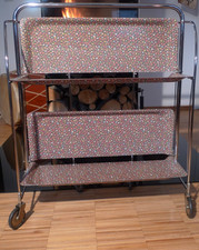 seltenes Dinett Servierwagen Teewagen mit Blumenmuster Bremshey Gerlinol