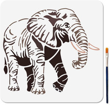 Elefanten Schablone Mit Pinsel