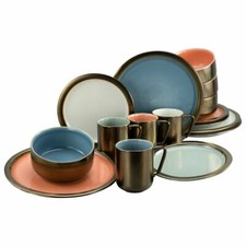 Rustikal Pastell Kombiservice 16 tlg für 4 Personen Steinzeug CreaTable 22974 GB