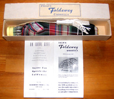 '50 USA Marshall Field's Foldaway Umbrella Regenschirm Überzug Kordel Anleitung