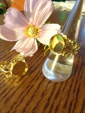 1 Ring-Rohling silber für 12mm Cabochon verstellbar Modeschmuck Basteln