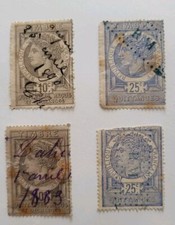 4 x Frankreich/ Fiskalmarke