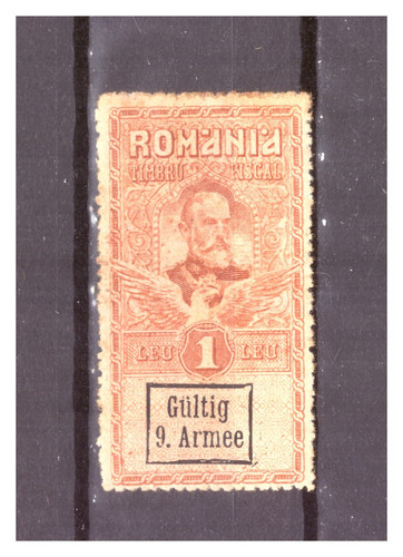 Rumänien 1917 fiskalmarke - mv,