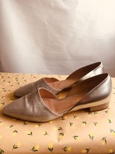 Raphael Schuhe Damenschuhe silberfarben flach neuwertig elegant Gr. 38