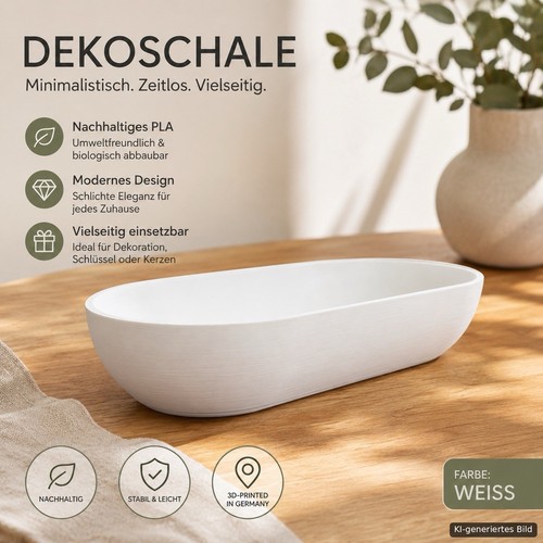 Deko schale weiß - modern, 3d