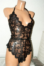 SPITZEN - BODY * Teddy  SCHWARZ Spitze grazil und sexy Riemchen Gr. 2XL