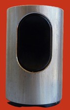 Silbernes Braun Zylinder Metall  Tisch Feuerzeug  Funktioniert gut