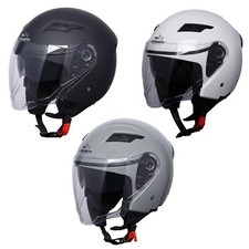 Motorradhelm Jethelm Motorrad Helm mit kratzfestem Visier und Sonnenblende