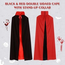 Kostüm Erwachsene Vampir Cape Vampirumhang Kragen Schwarz Rot wendbar Gr M-XL ✅