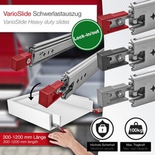 Schwerlastauszug VarioSlide Vollauszug KV2-100-H53-EH bis 100kg belastbar SOTECH