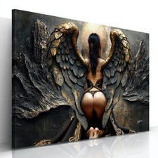 Leinwand Kunstdruck Wandbild Engel mit goldenen Flügeln Moderne Wandkunst 7659A