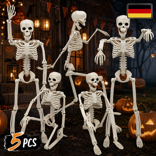 Skelett halloween deko 5er set - deko,