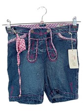 LEKRA COUNTRY LIFE Kinder Trachtenhose Shorts Blau 158 Stickerei Traditionell