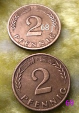 2x2 Pfennig 1969 Fund 1968J